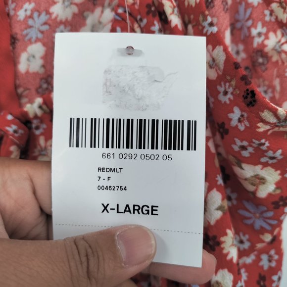 FOREVER 21 Women's Floral Maxi Dress  RED XL - Picture 6 of 12